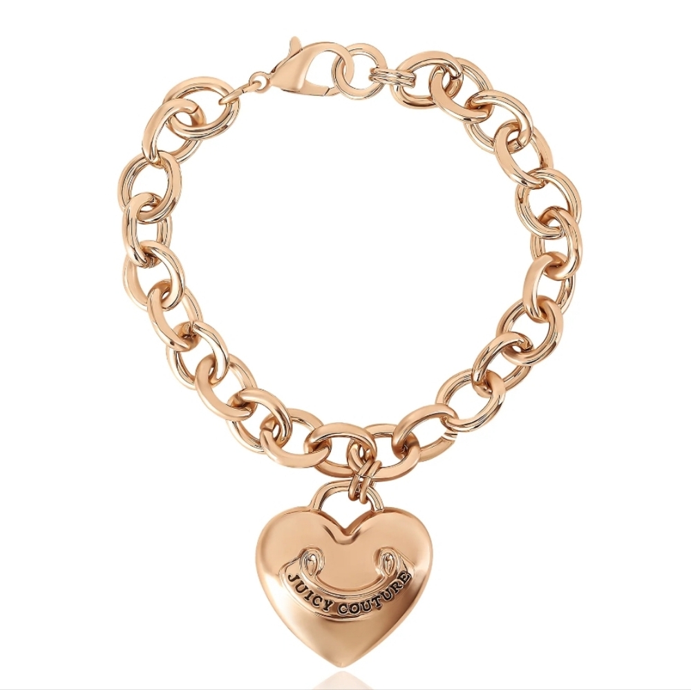 Juicy Couture Heart Charm Chain Gold-toned Bracelet
